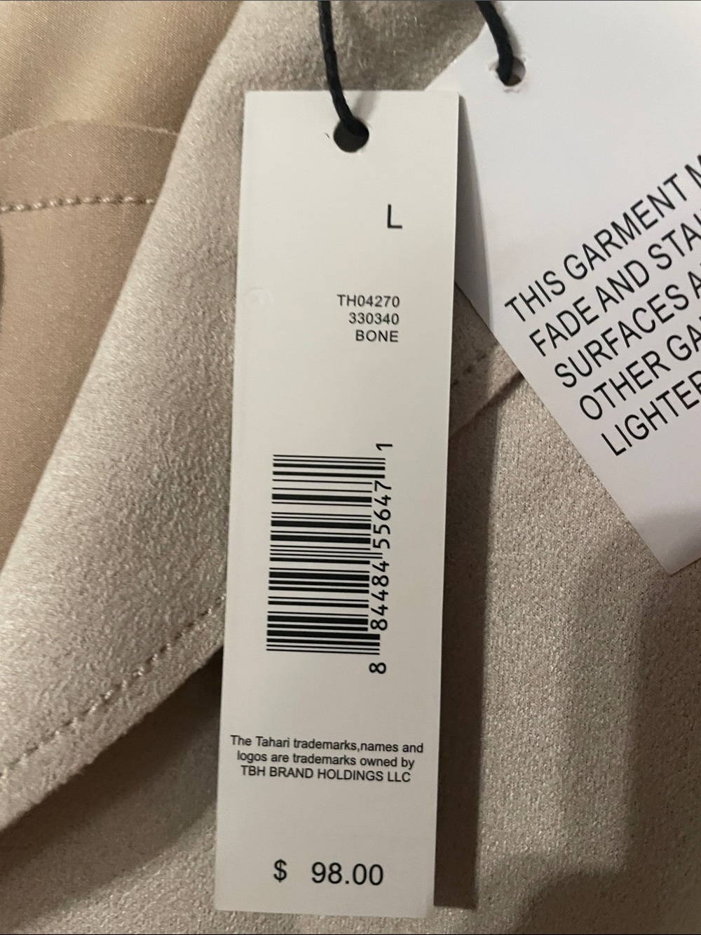 Tahari Light Cream Open Front Trench Coat - Picture 4 of 6